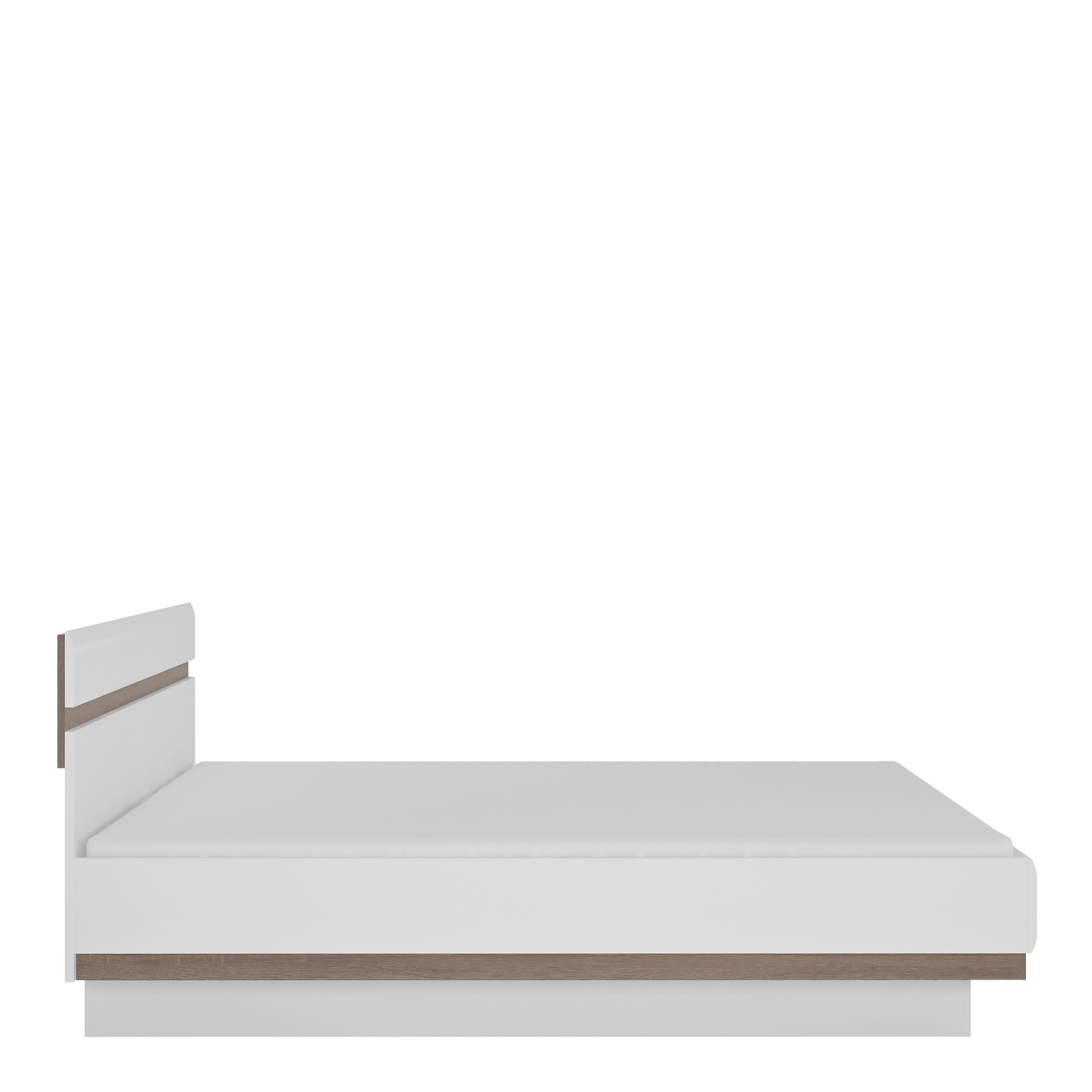 Chelsea  186cm wide Super King Bed frame in White with Oak Trim