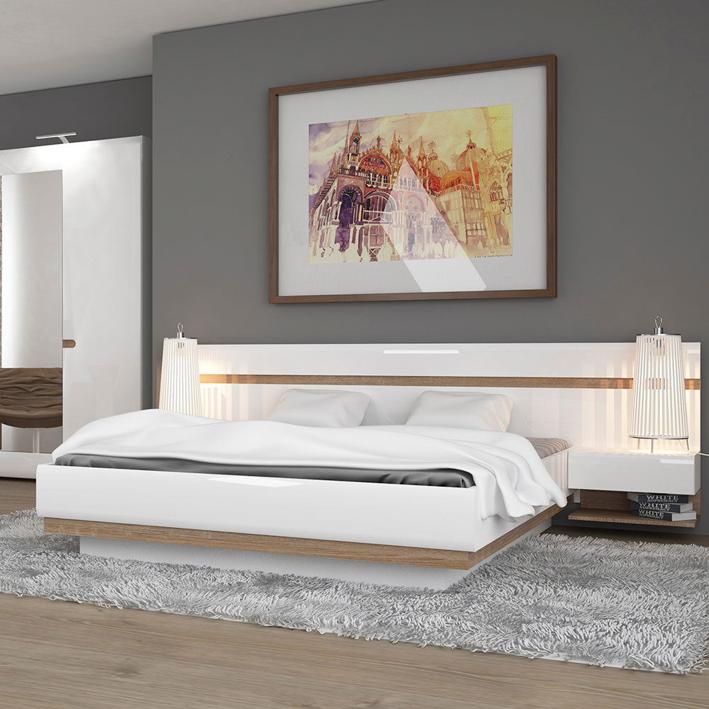 Chelsea  Bedside extension for bed in White with Oak Trim