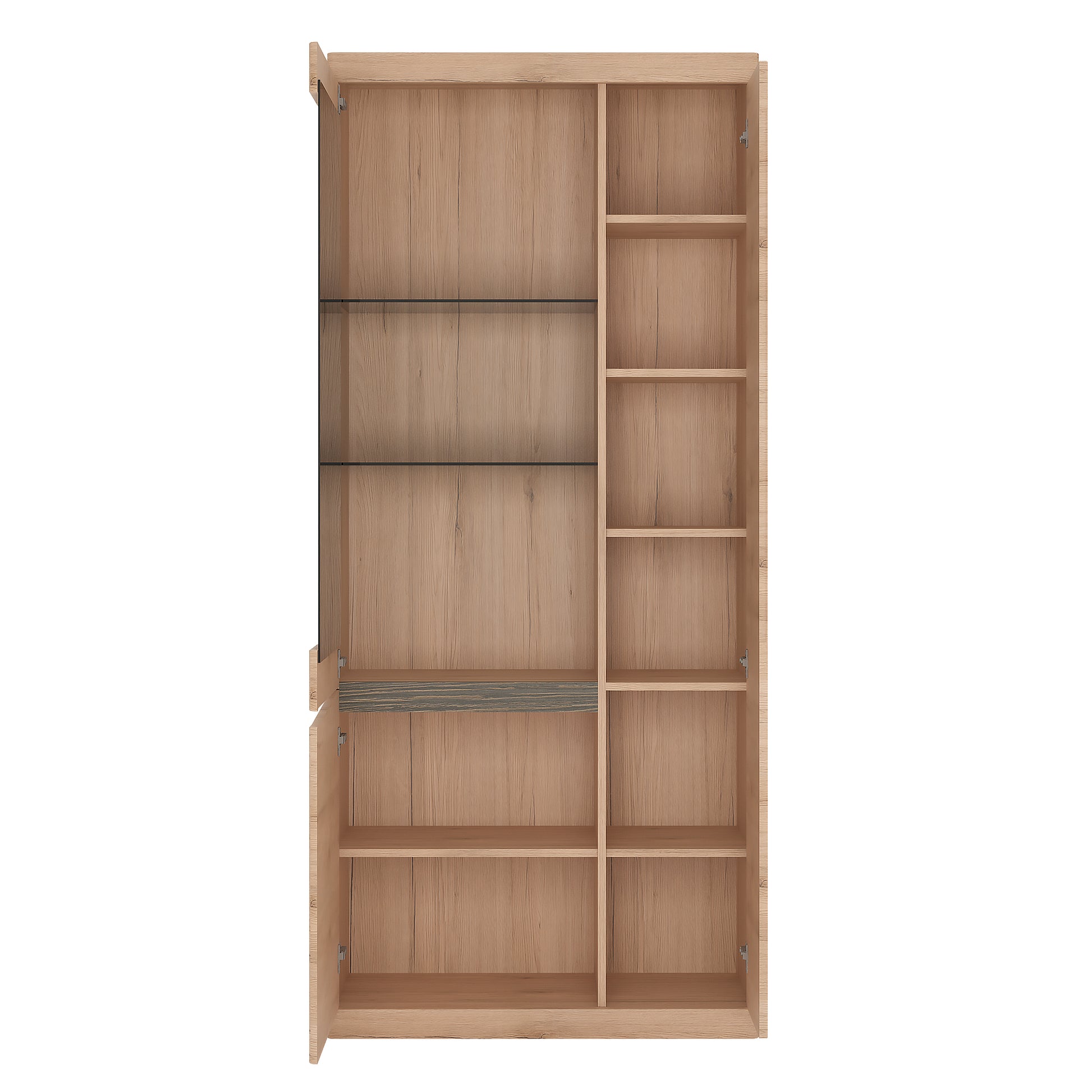 Kensington  Tall 3 door display cabinet in Oak