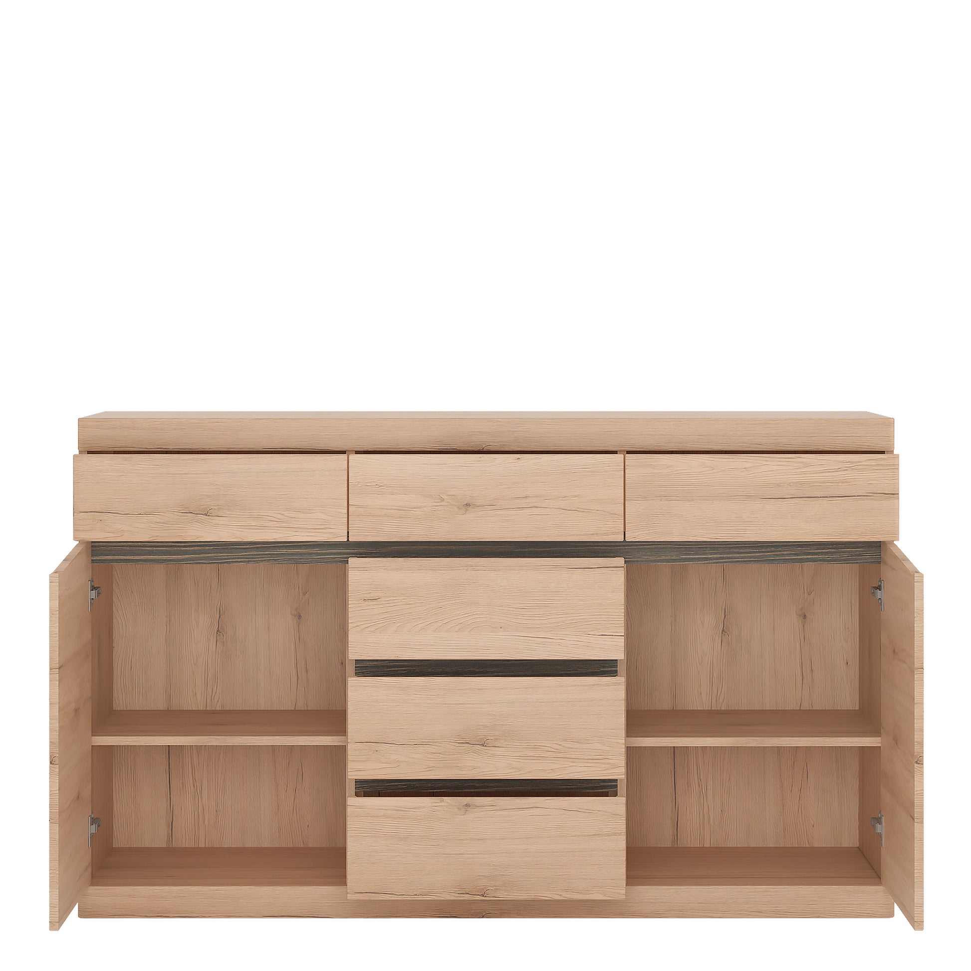Kensington  Living 2 door 3+3 drawer sideboard in Oak