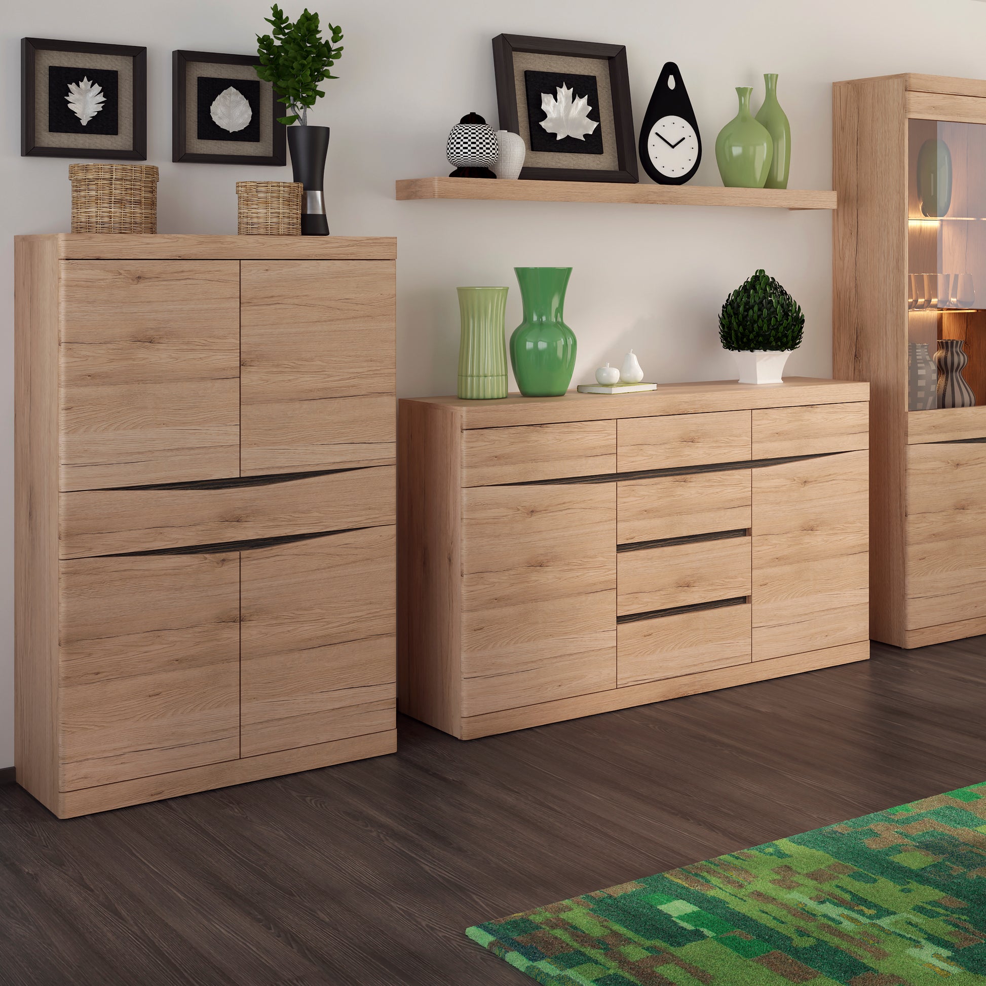 Kensington  Living 2 door 3+3 drawer sideboard in Oak