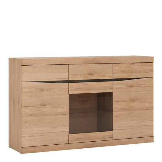 Kensington  3 Door 3 Drawer Glazed Sideboard in Oak