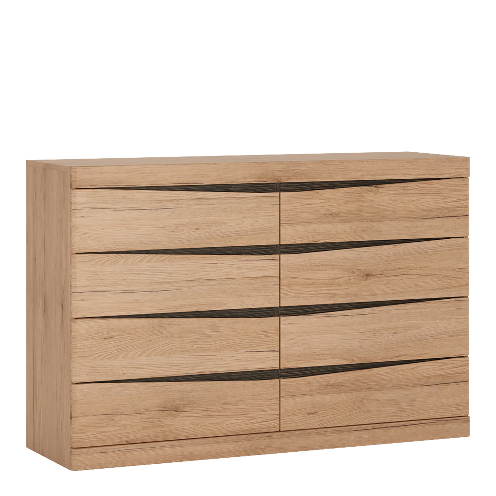 Kensington  4 + 4 Wide Chest of Drawers in Oak