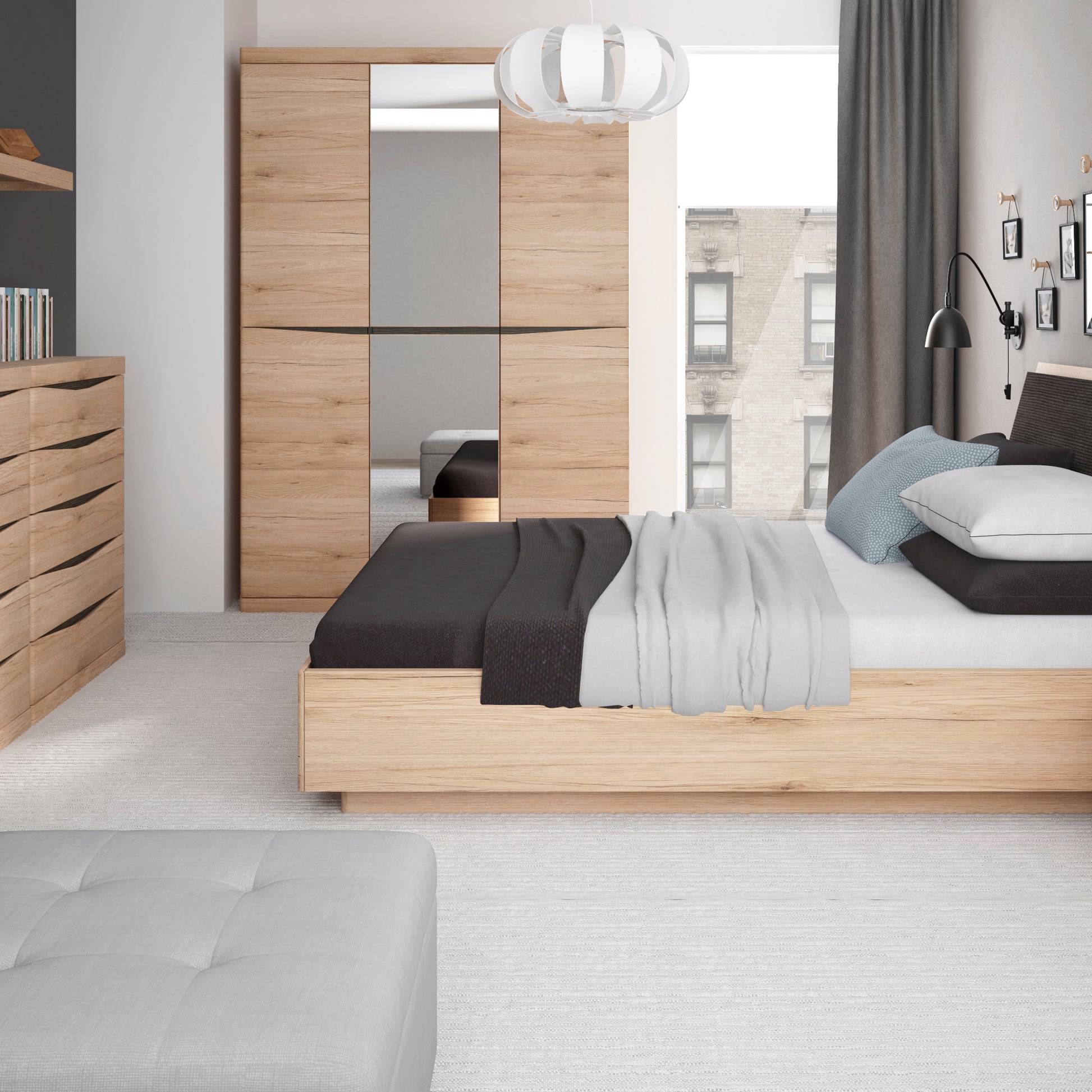 Kensington  4 + 4 Wide Chest of Drawers in Oak
