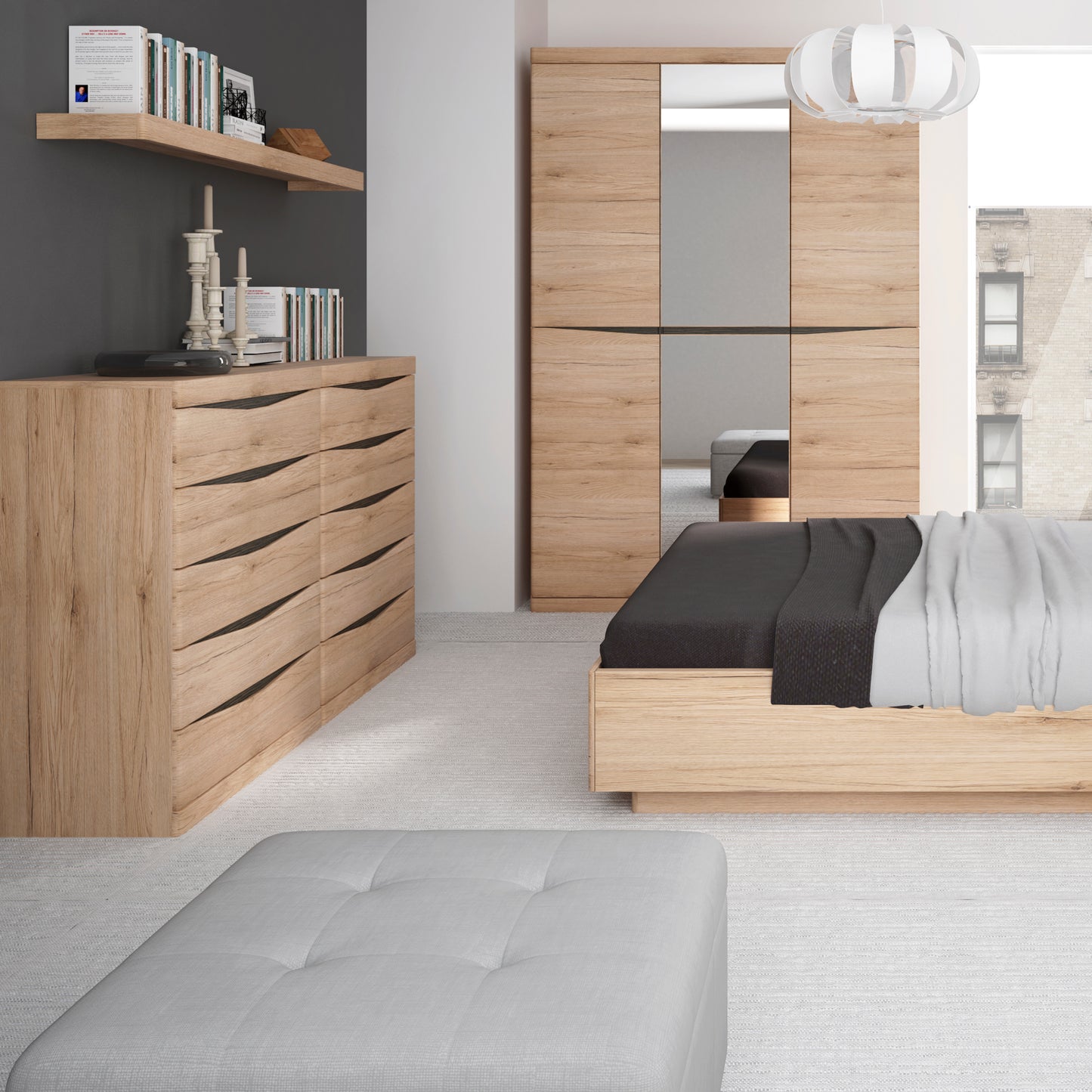 Kensington  150CM Wall Shelf in Oak