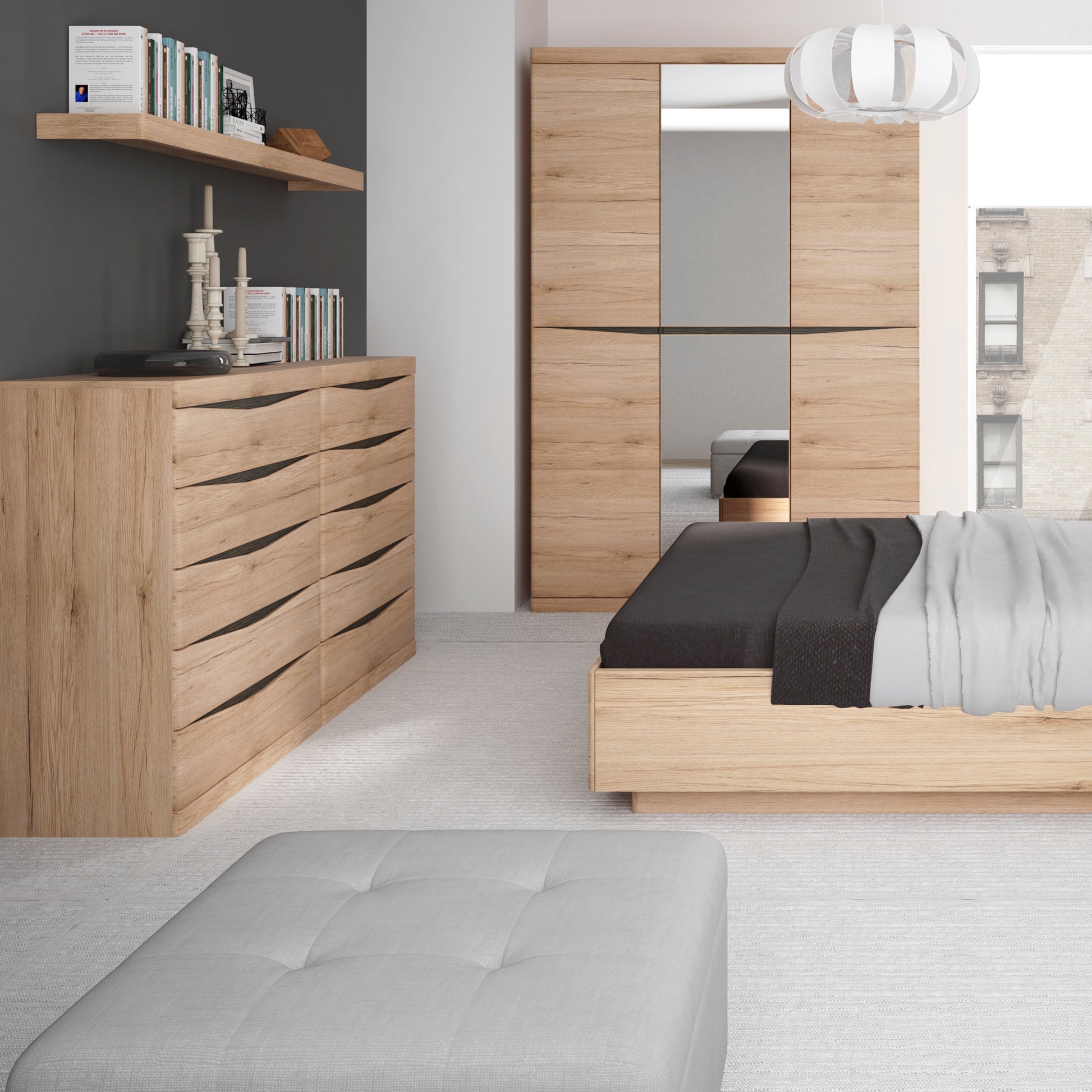Kensington  150CM Wall Shelf in Oak