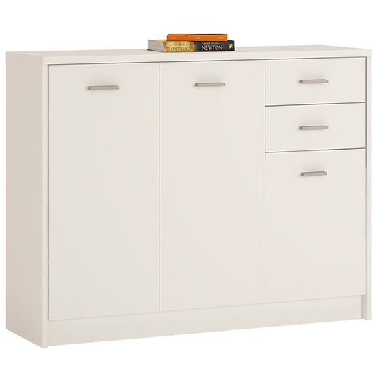 4 You  3 Door 2 Drawer Wide cupboard in Pearl White