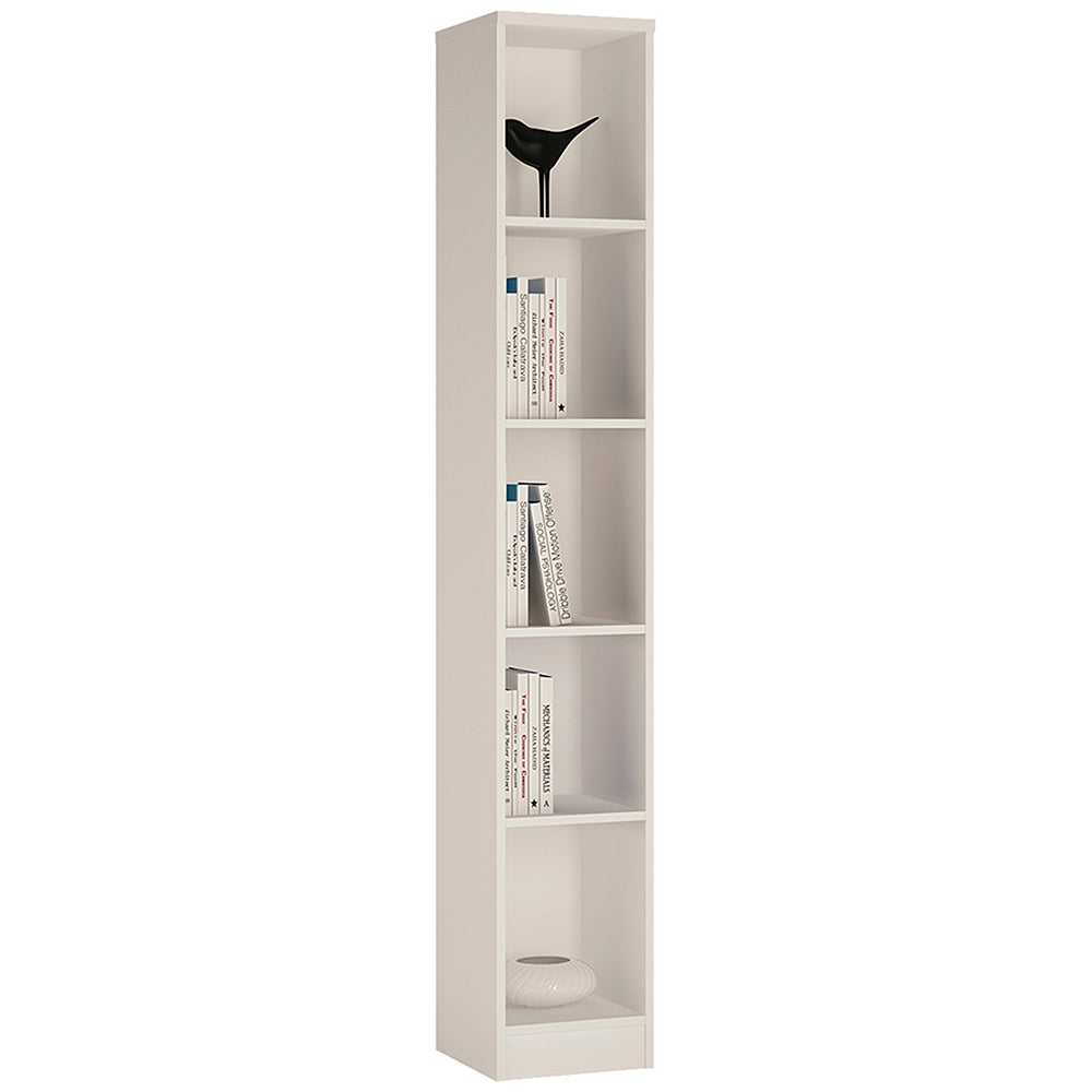 4 You  Tall Narrow Bookcase in Pearl White
