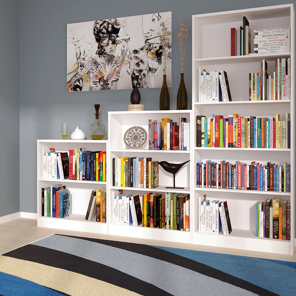 4 You  Low Wide Bookcase in Pearl White