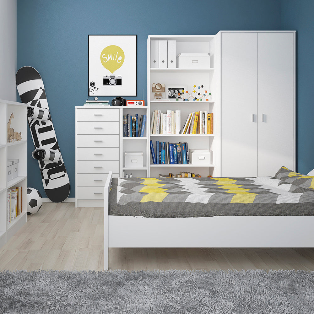 4 You  Low Wide Bookcase in Pearl White