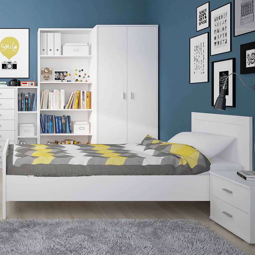 4 You  2 Drawer Low Chest/Bedside in Pearl White