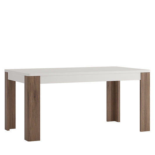 Toronto  160 cm Dining Table In White and Oak