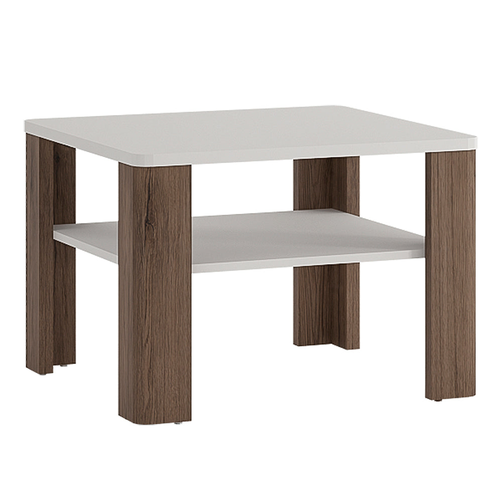 Toronto  Coffee Table with shelf In White and Oak