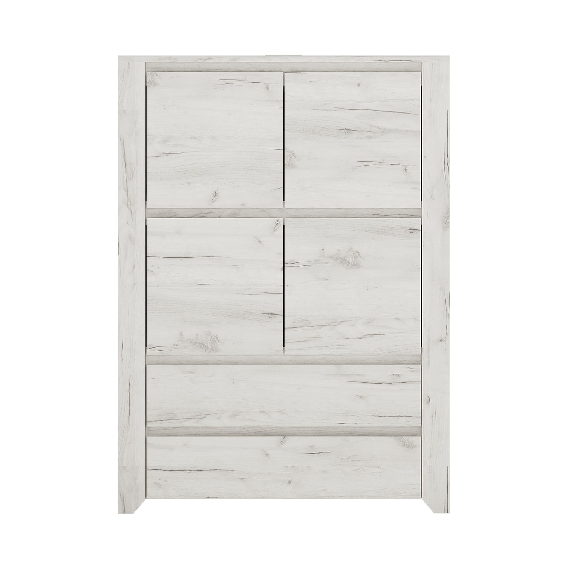 Angel  4 Door 2 Drawer Cupboard in White Craft Oak