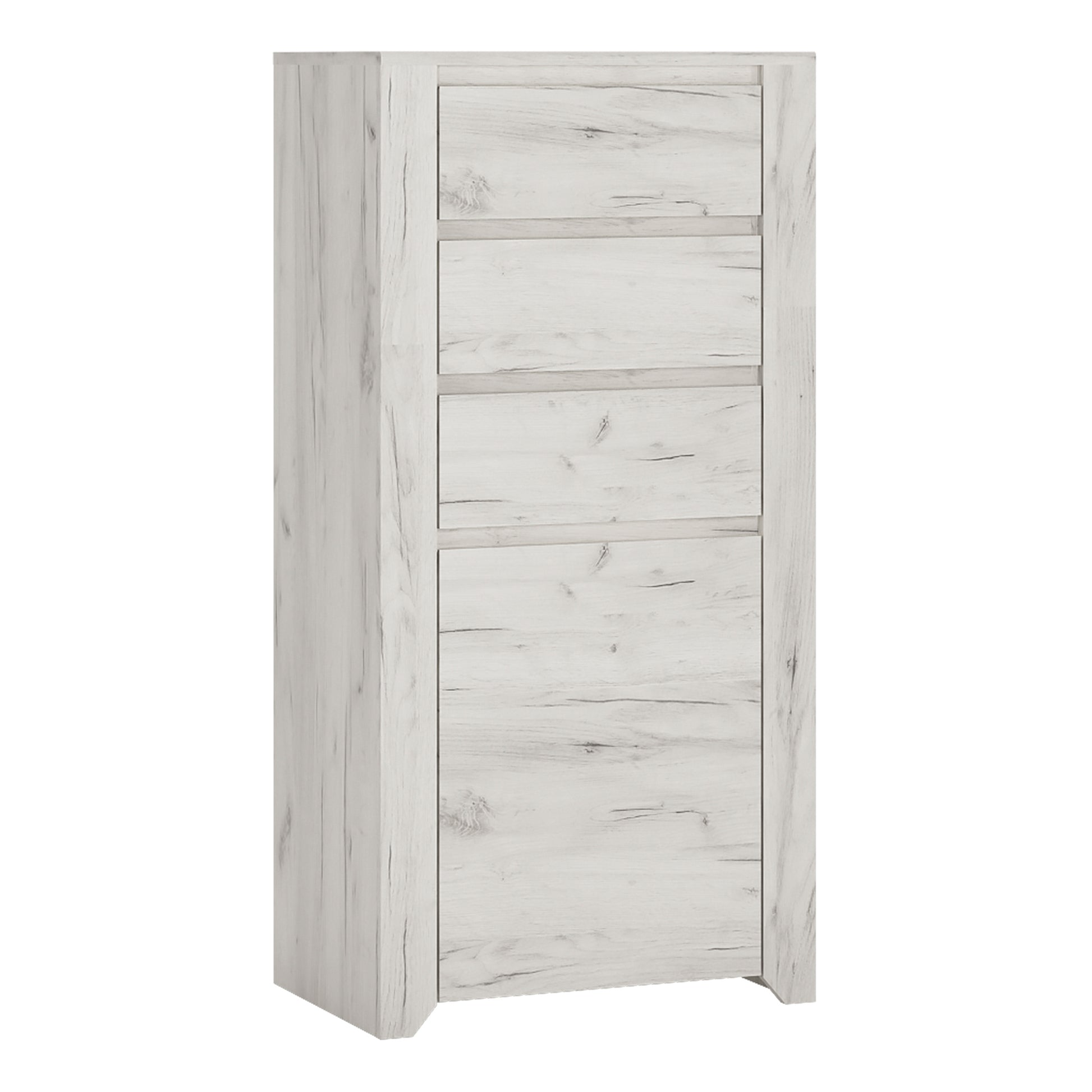 Angel  1 Door 3 Drawer Chest in White Craft Oak