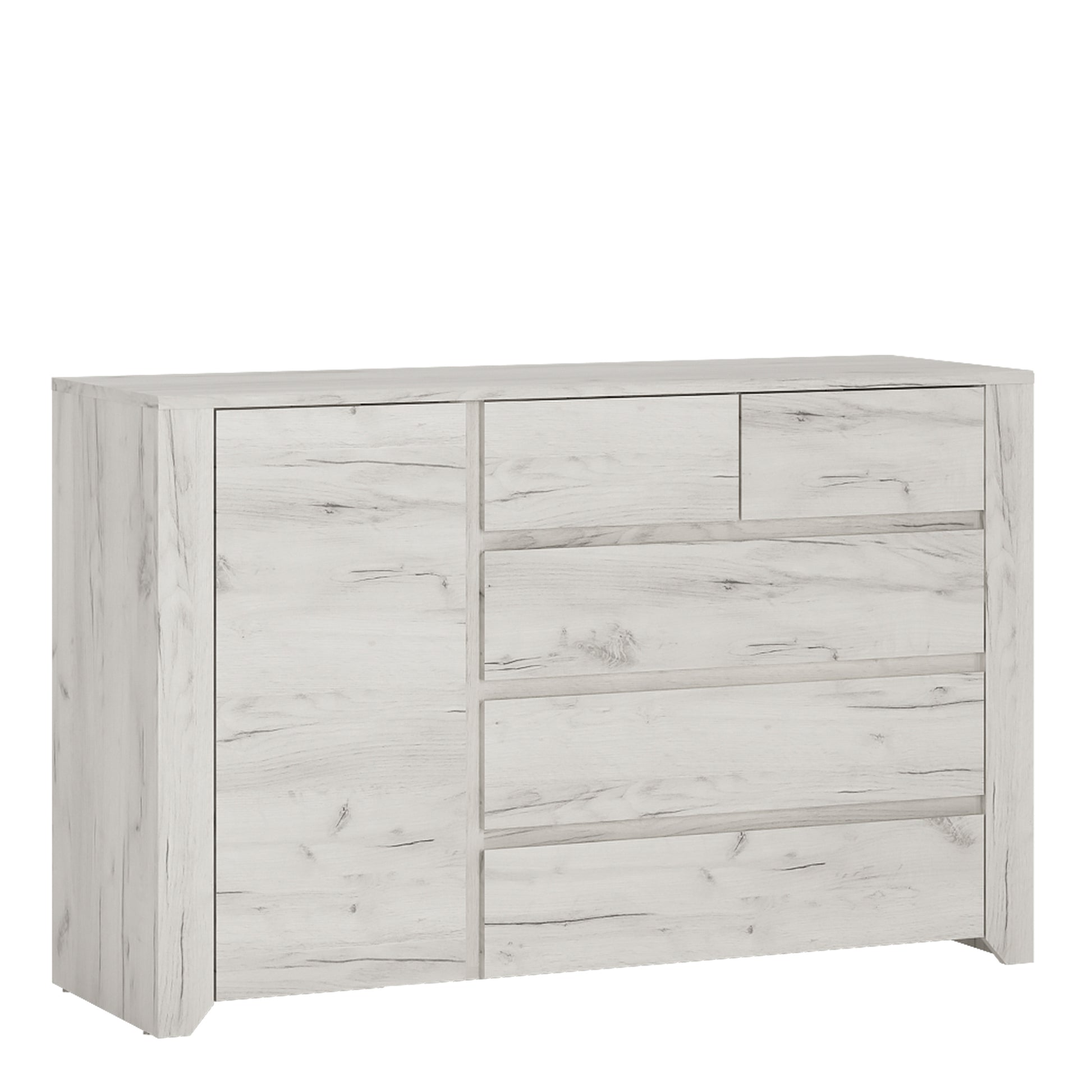 Angel  1 Door 2+3 drawer Chest in White Craft Oak