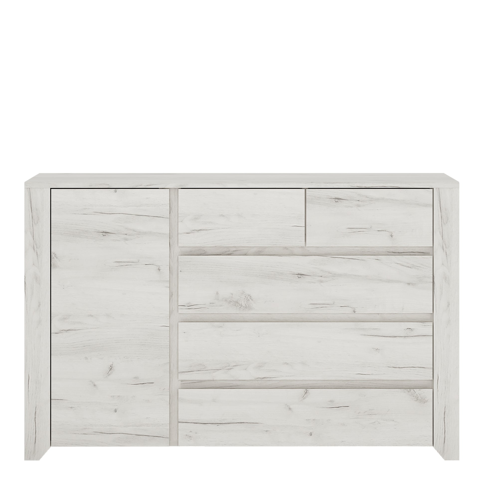 Angel  1 Door 2+3 drawer Chest in White Craft Oak