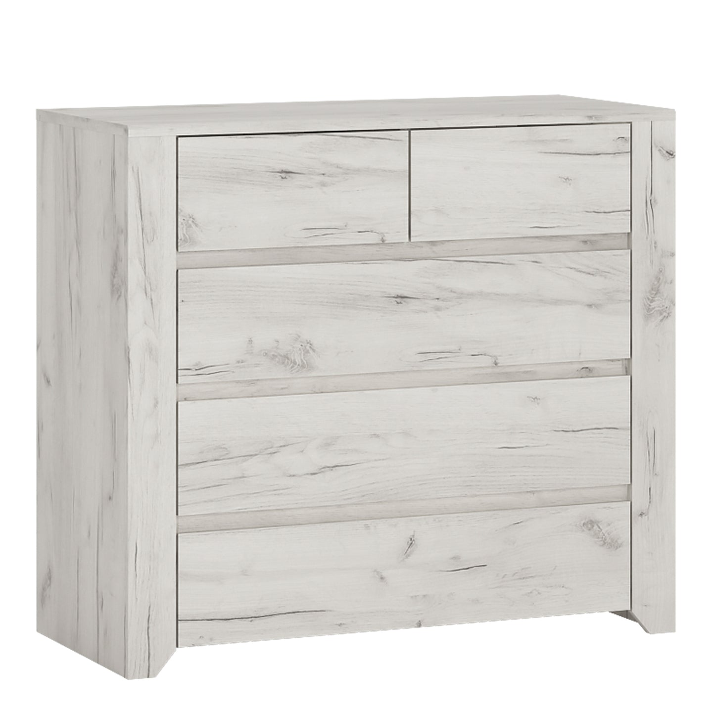 Angel  2+3 Chest of Drawers in White Craft Oak