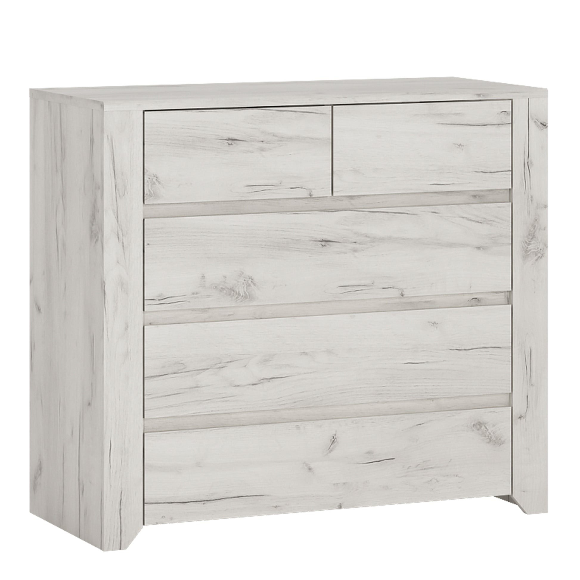 Angel  2+3 Chest of Drawers in White Craft Oak