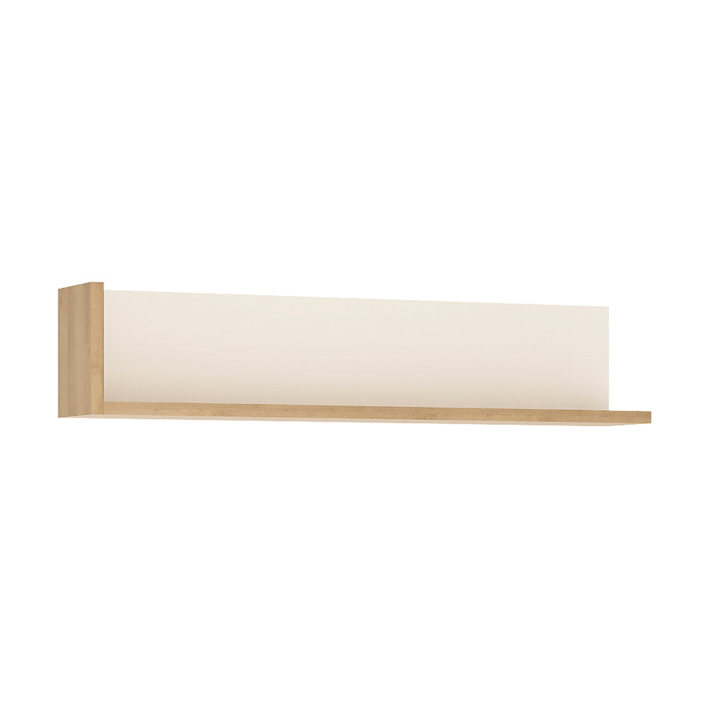 Lyon  120cm wall shelf in Riviera Oak/White