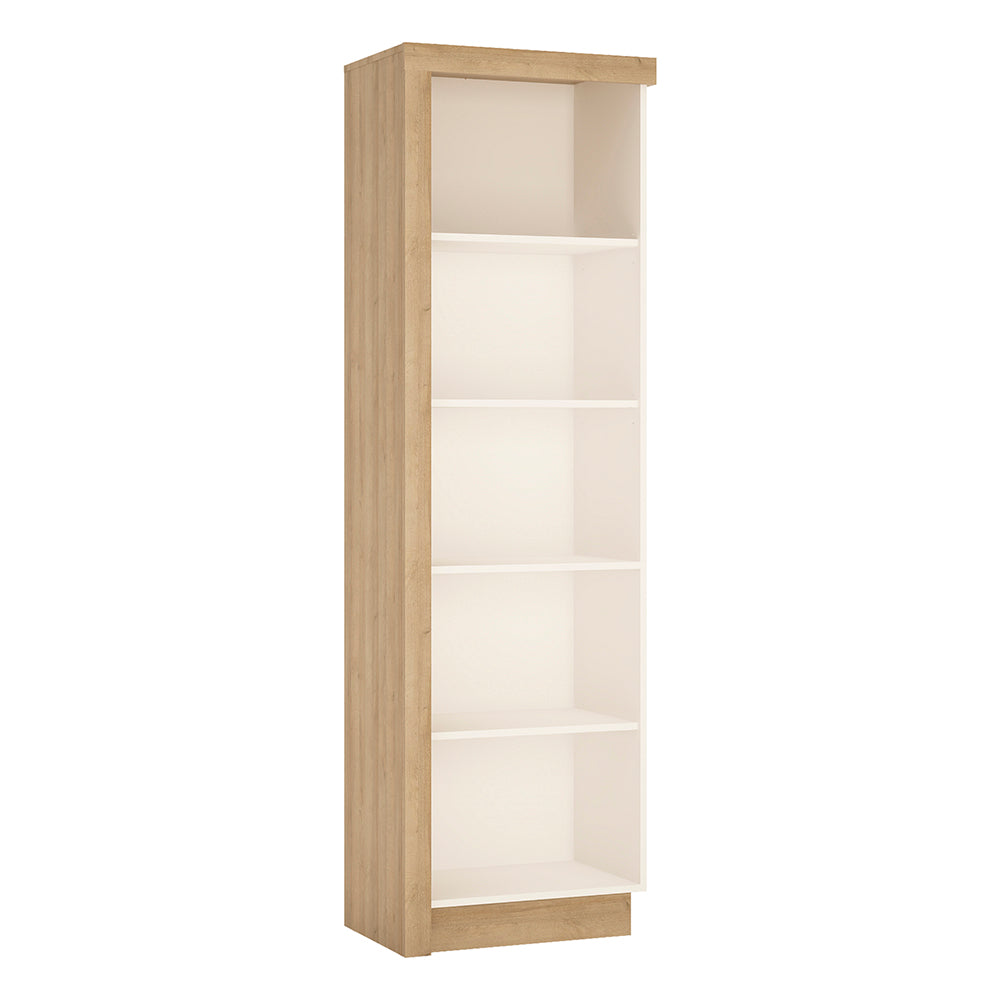 Lyon  Bookcase (RH) in Riviera Oak/White High Gloss