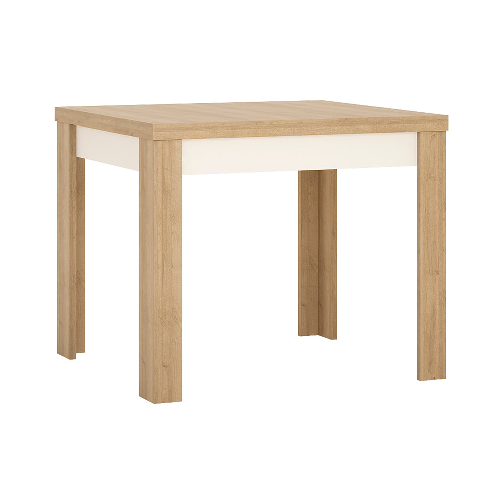 Lyon  Small extending dining table 90/180cm in Riviera Oak/White High Gloss