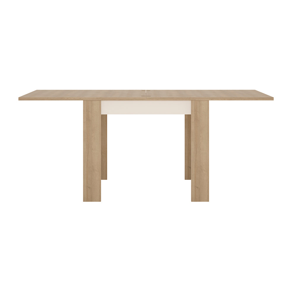 Lyon  Small extending dining table 90/180cm in Riviera Oak/White High Gloss