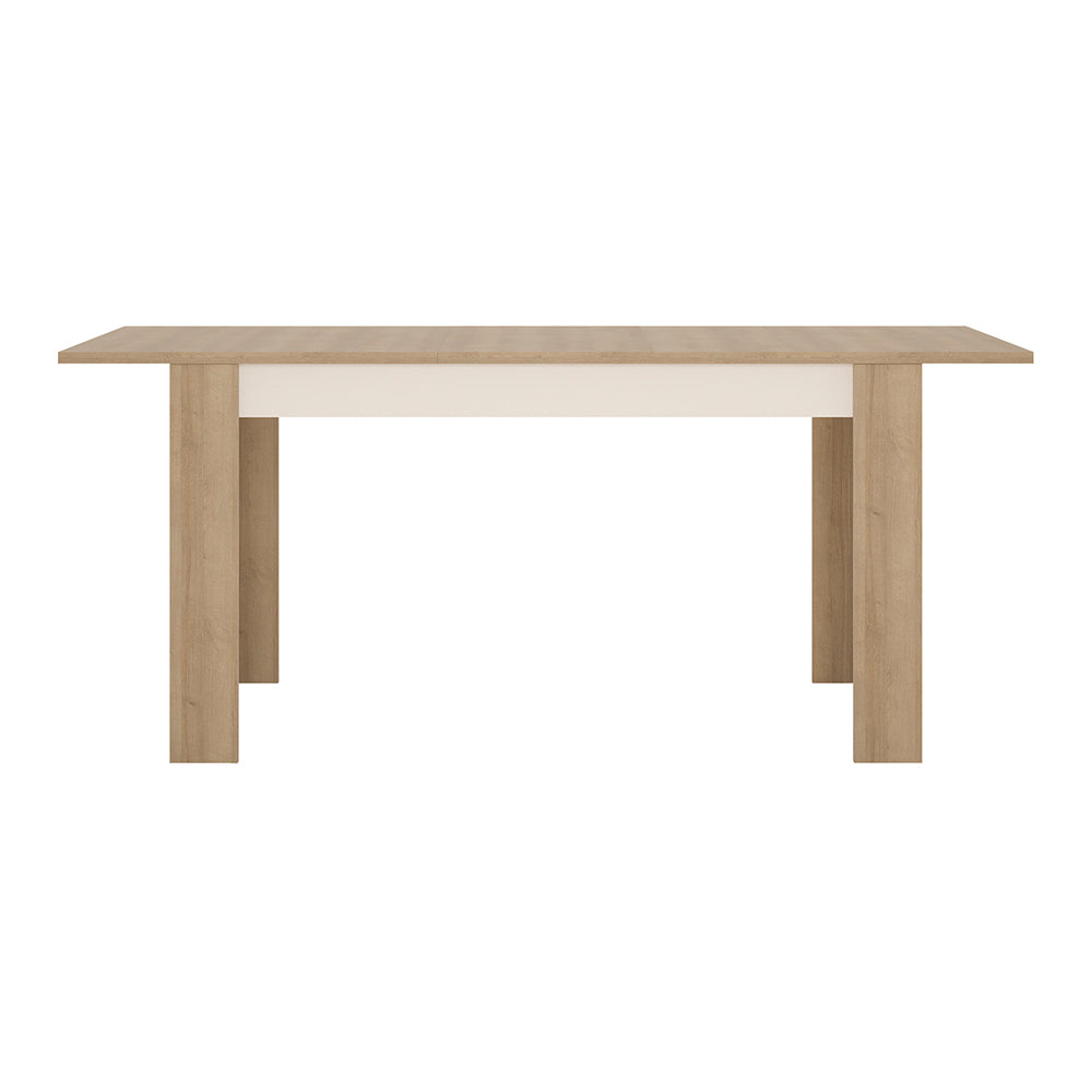 Lyon  Medium extending dining table 140/180 cm in Riviera Oak/White High Gloss