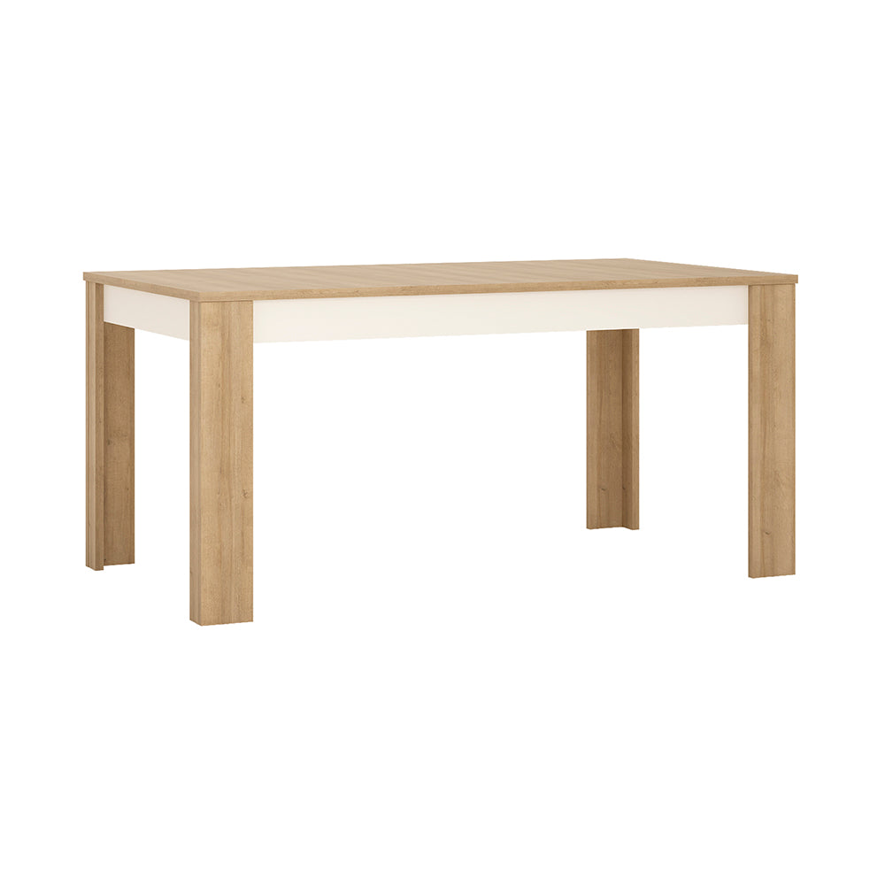 Lyon  Large extending dining table 160/200 cm in Riviera Oak/White High Gloss