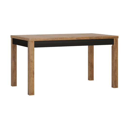 Havana  extending dining table in Lefkas Oak with matte black fronts