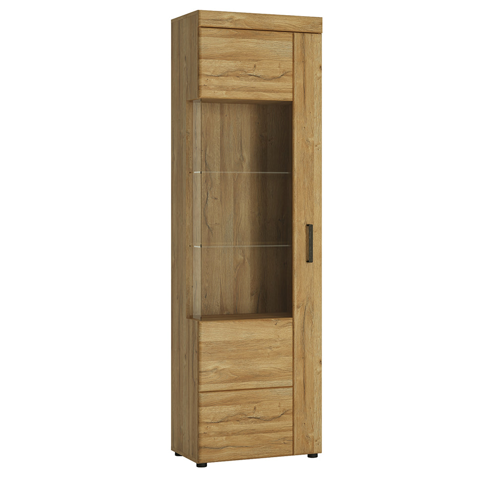 Cortina  Tall glazed display cabinet (LH) in Grandson Oak