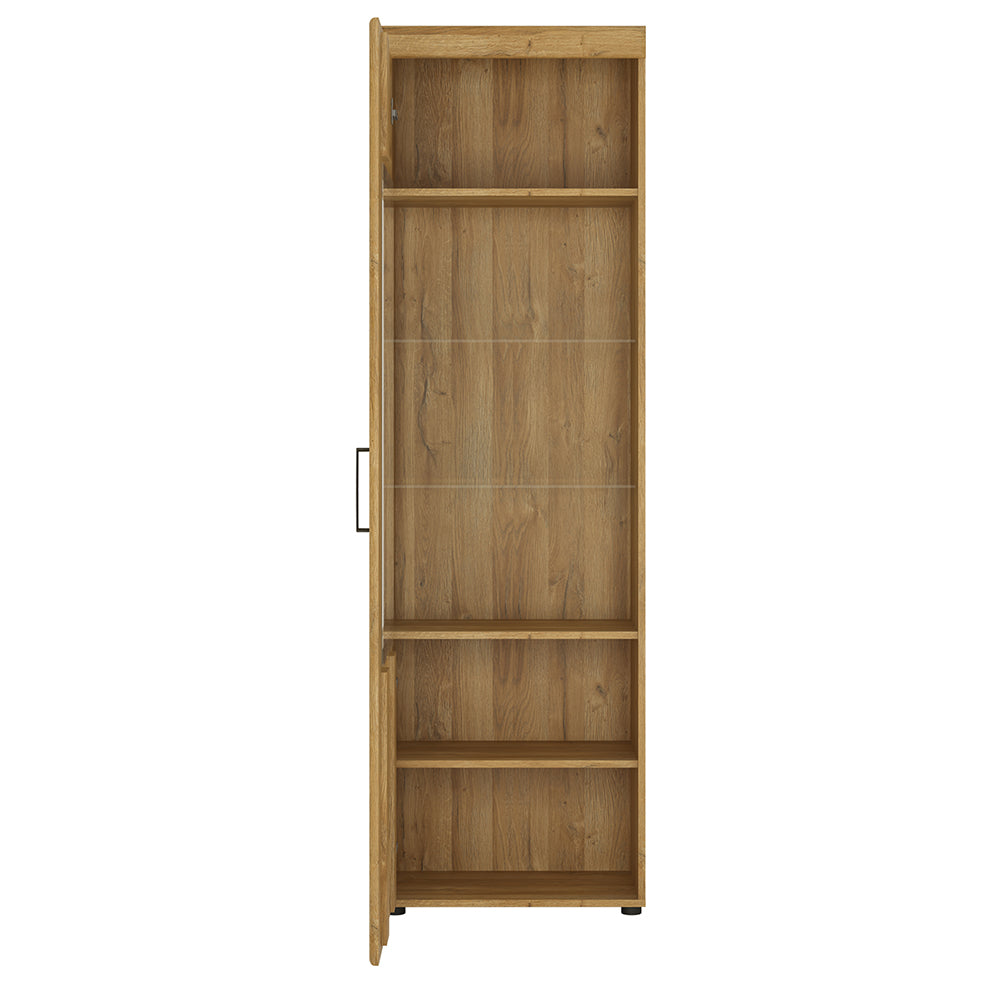Cortina  Tall glazed display cabinet (LH) in Grandson Oak