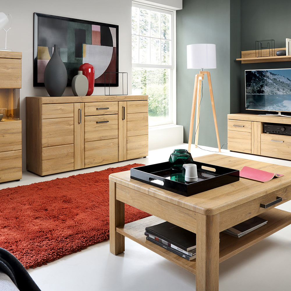 Cortina  3 door 1 drawer sideboard in Grandson Oak