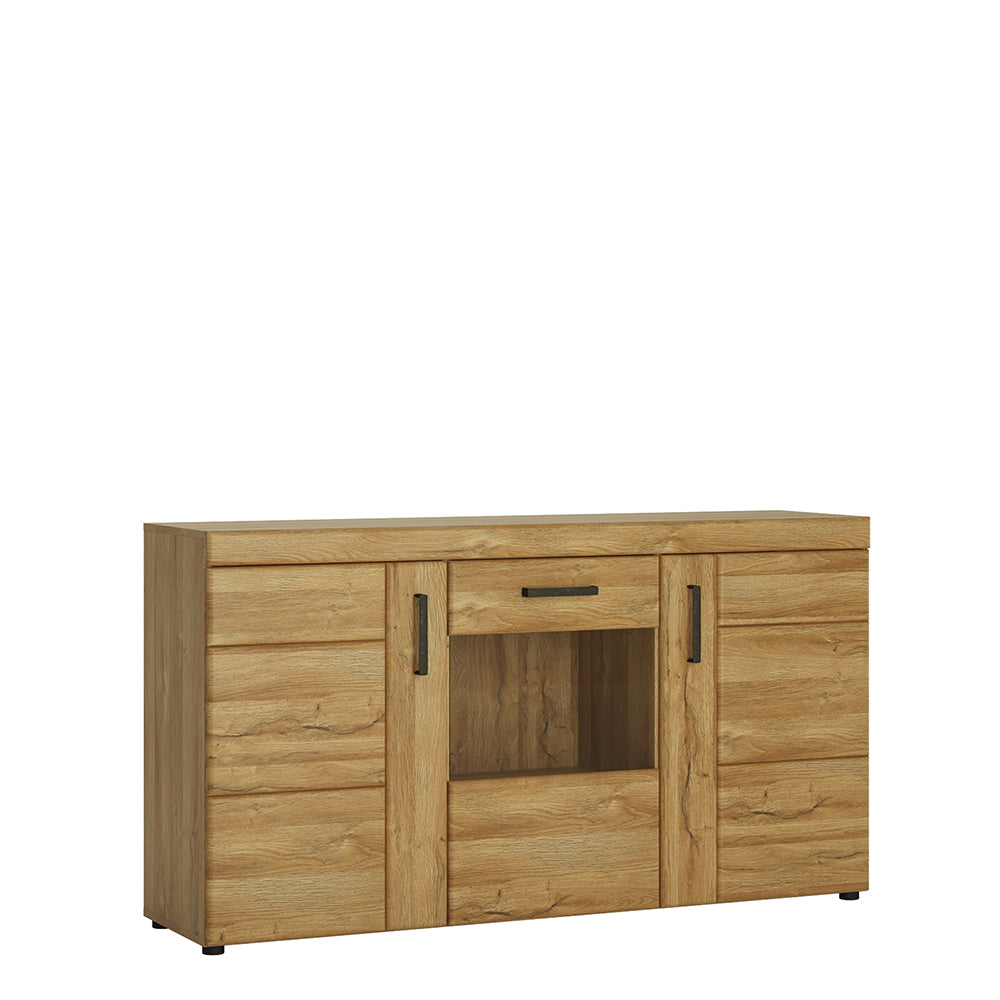 Cortina  3 door glazed sideboard in Grandson Oak