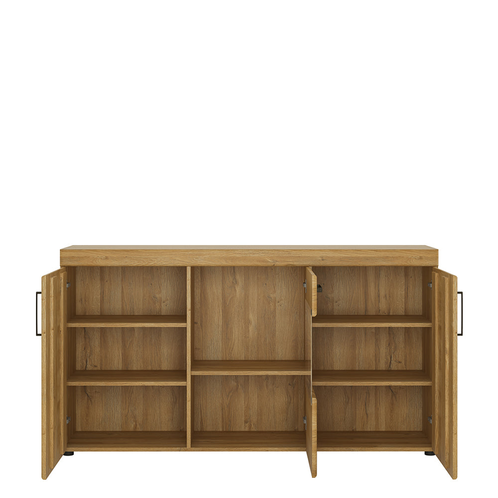 Cortina  3 door glazed sideboard in Grandson Oak