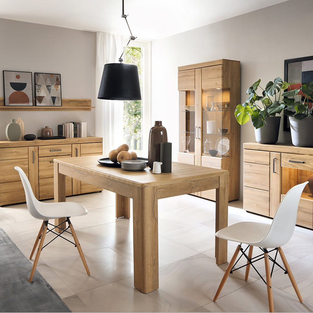 Cortina  3 door glazed sideboard in Grandson Oak