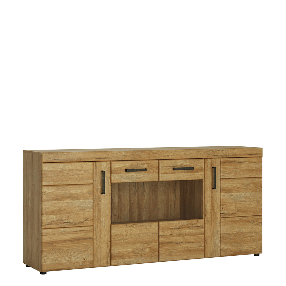 Cortina  4 door wide glazed sideboard in Grandson Oak