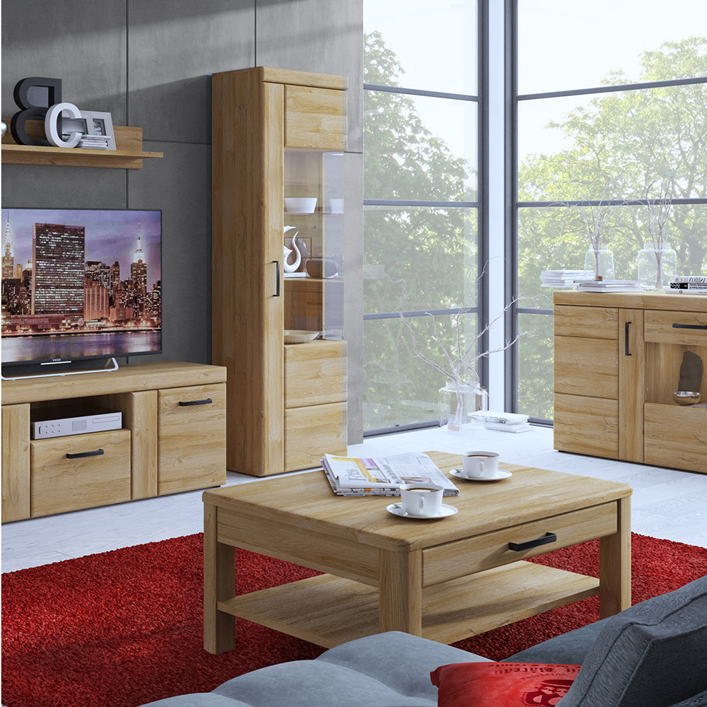Cortina  4 door wide glazed sideboard in Grandson Oak