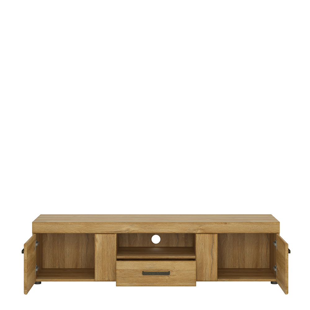 Cortina  2 door 1 drawer wide TV cabinet in Grandson Oak