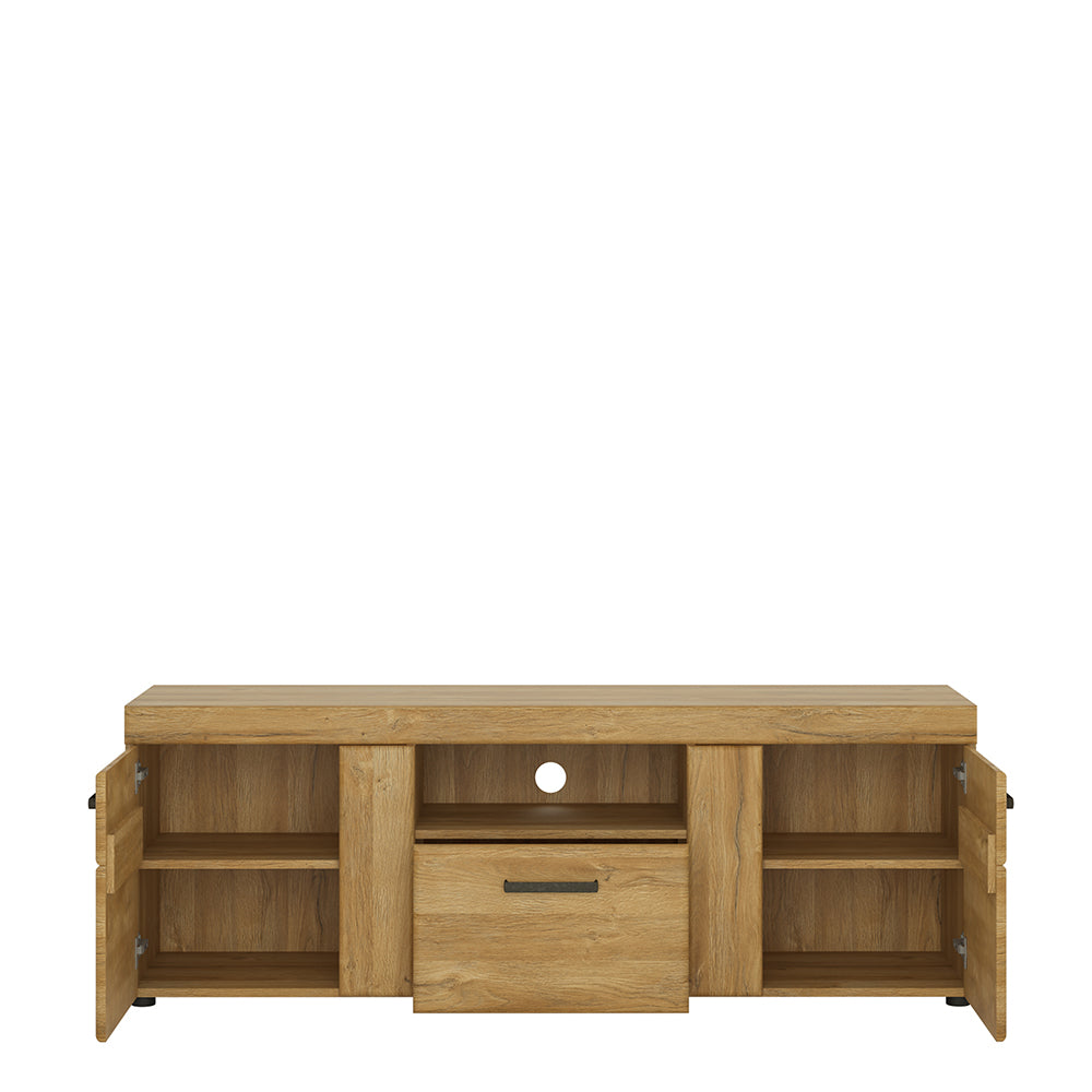 Cortina  2 door 1 drawer tall TV cabinet in Grandson Oak