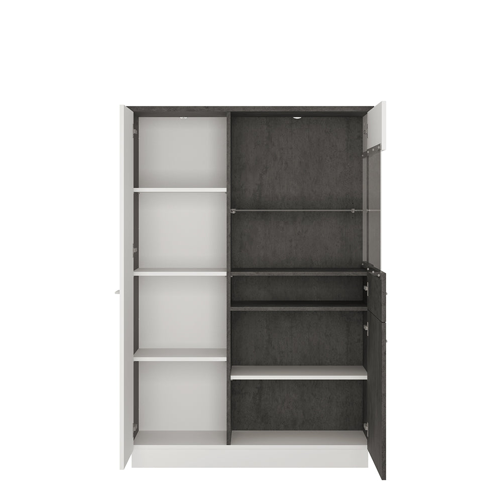 Zingaro  Low display cabinet (RH) in Grey and White