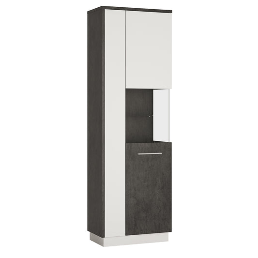 Zingaro  Tall display cabinet (RH) in Grey and White