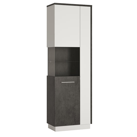 Zingaro  Tall display cabinet (LH) in Grey and White