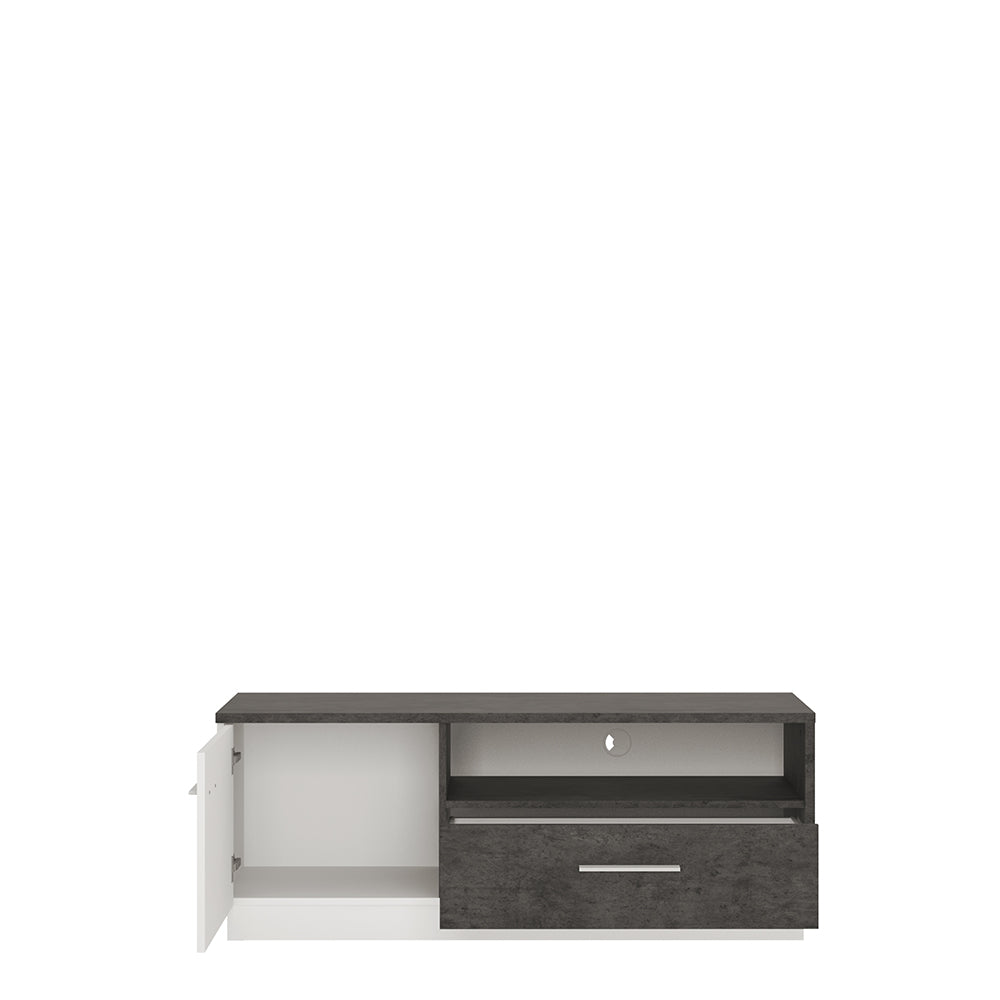 Zingaro  1 door 1 drawer TV cabinet in Grey and White