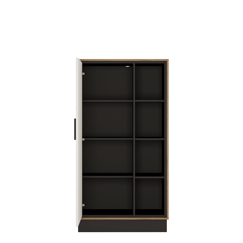 Brolo  Wide 1 door bookcase in Walnut and White