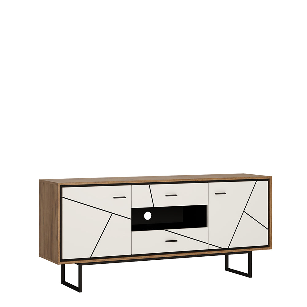Brolo  2 door 2 drawer TV unit in Walnut and White