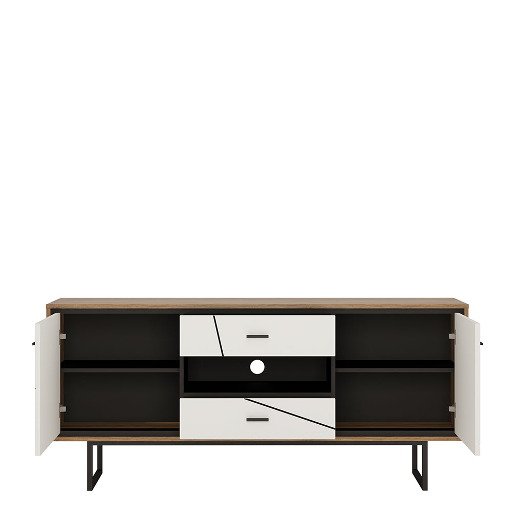 Brolo  2 door 2 drawer TV unit in Walnut and White