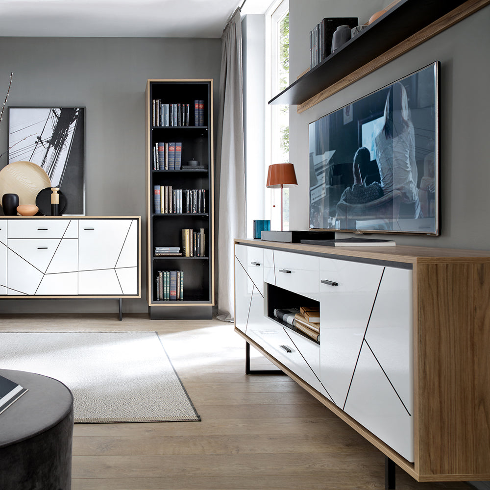 Brolo  Wall shelf 167 cm in Walnut and Black