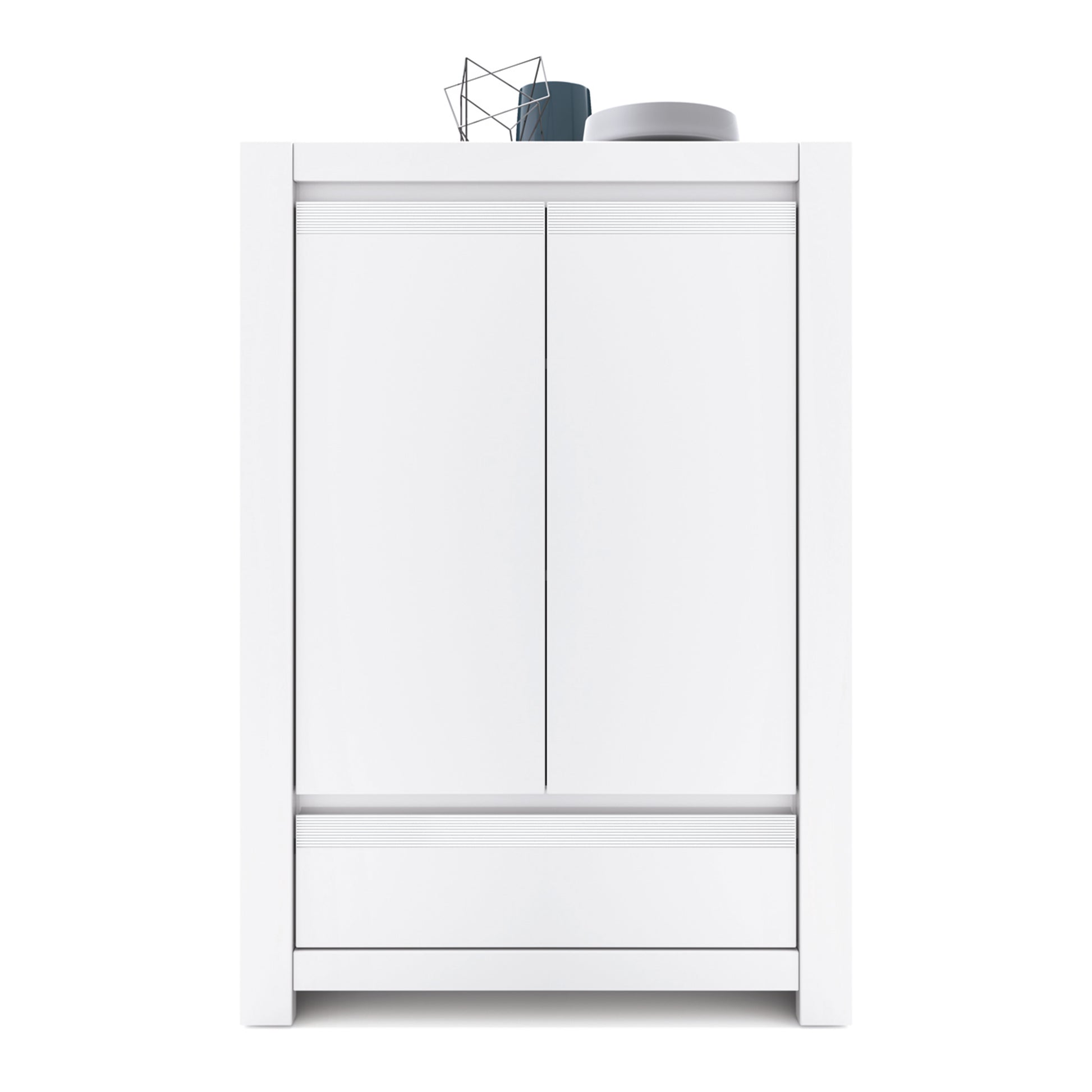 Novi  2 Door 1 Drawer Cabinet in Alpine White