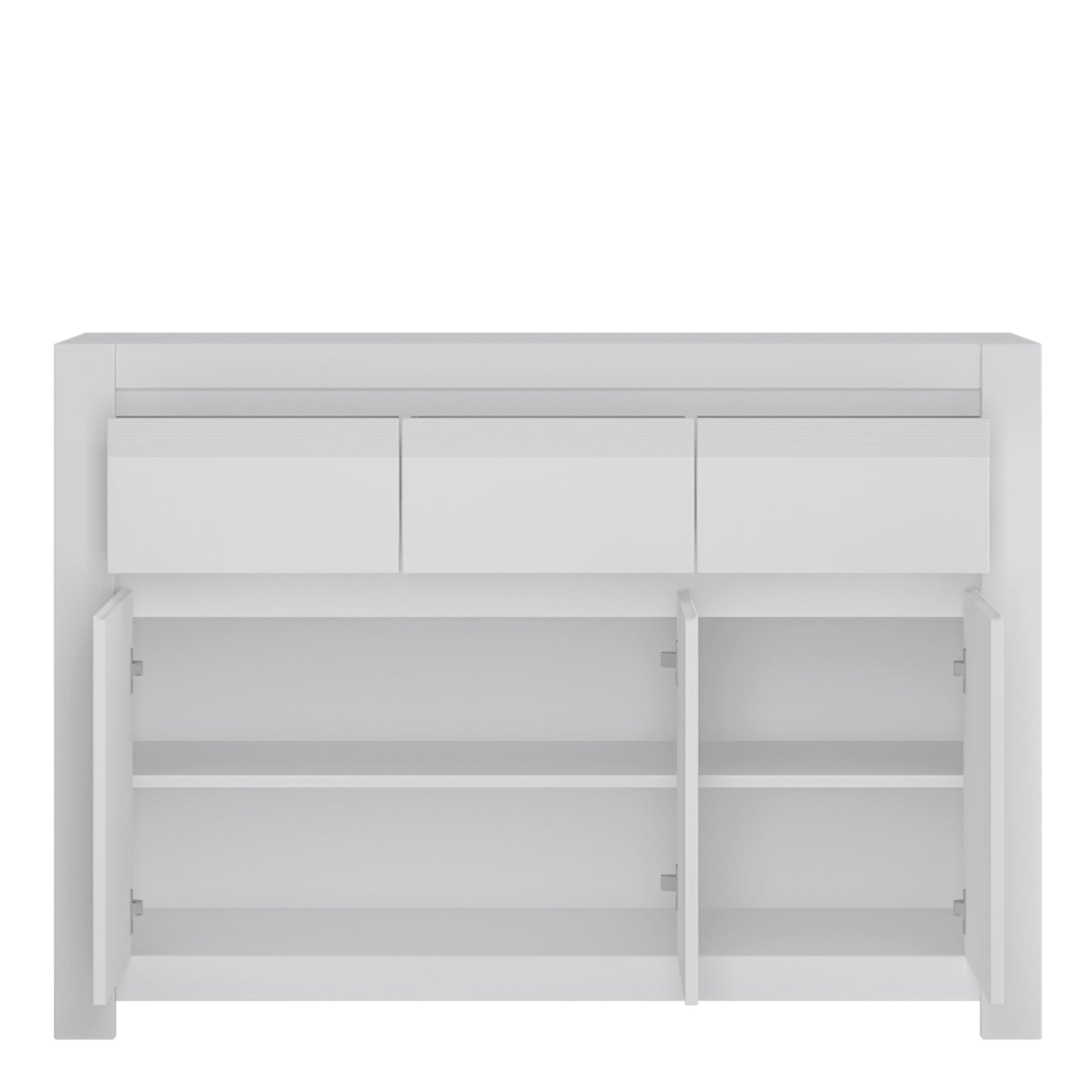 Novi  3 Door 3 Drawer Cabinet in Alpine White